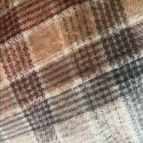 Universal Thread Plaid Knit Poncho in Brown and Cream - Picture 5 of 5